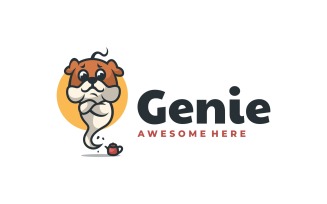 Genie Bulldog Cartoon Logo