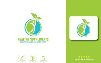 Healthy Supplements Logo Template For Branding