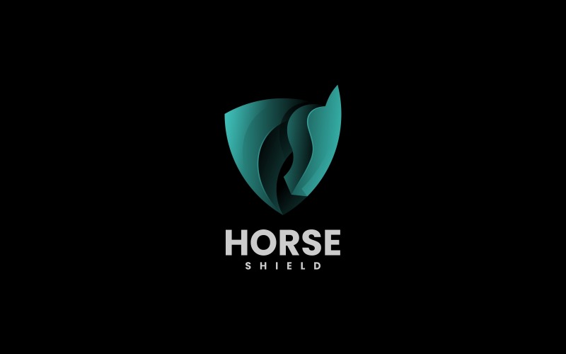 Horse Shield Gradient Logo Logo Template