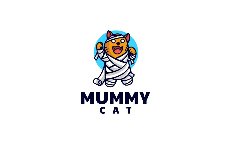 Mummy Cat Cartoon Logo Style Logo Template