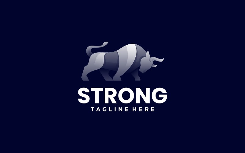 Strong Bull Gradient Logo Style Logo Template