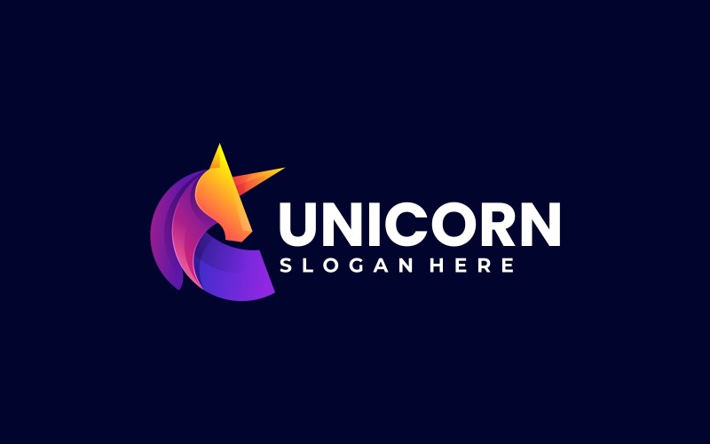 Unicorn Gradient Colorful Logo Style Logo Template