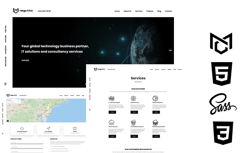 Mega Click Html5 Css3 Theme Website Template