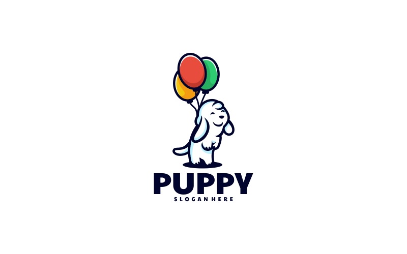 Puppy Simple Mascot Logo Design Logo Template