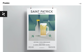 Saint Patrick Flyer Set - Art Deco Minimalist Style