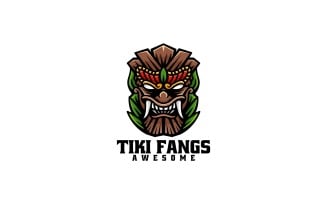 Tiki Fangs Simple Mascot Logo