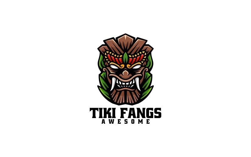 Tiki Fangs Simple Mascot Logo Logo Template