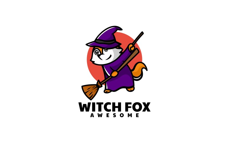 Witch Fox Mascot Cartoon Logo Logo Template