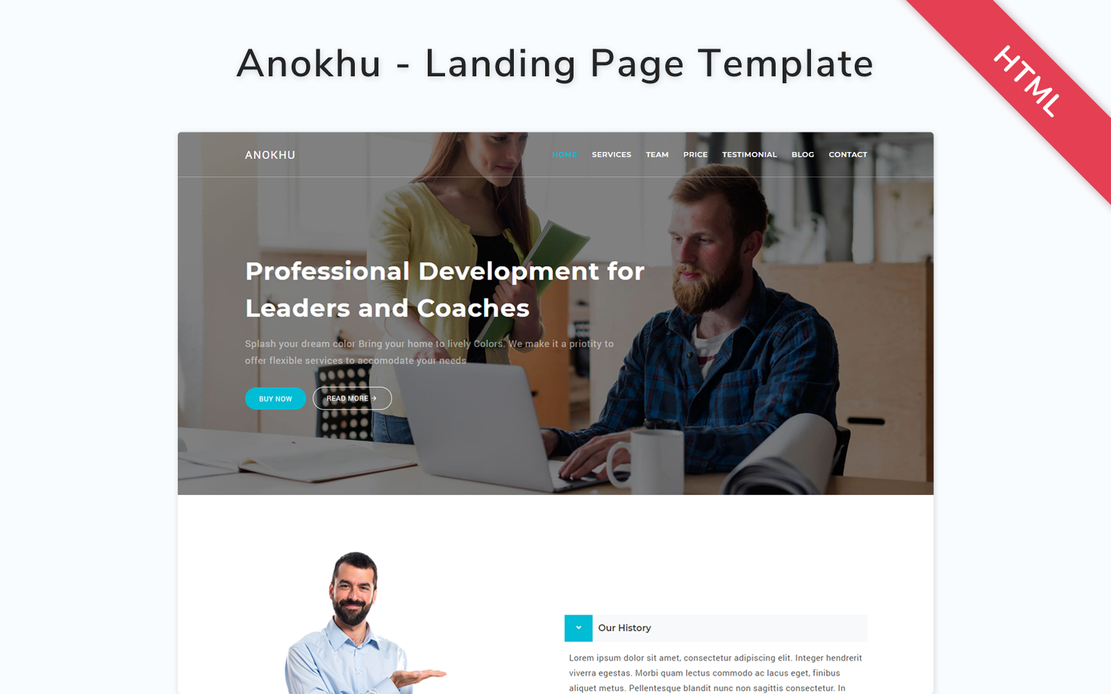 Anokhu - Responsive HTML Landing Page Template