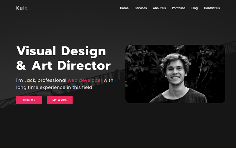 Kufx - Creative Personal & Portfolio Landing Page Template