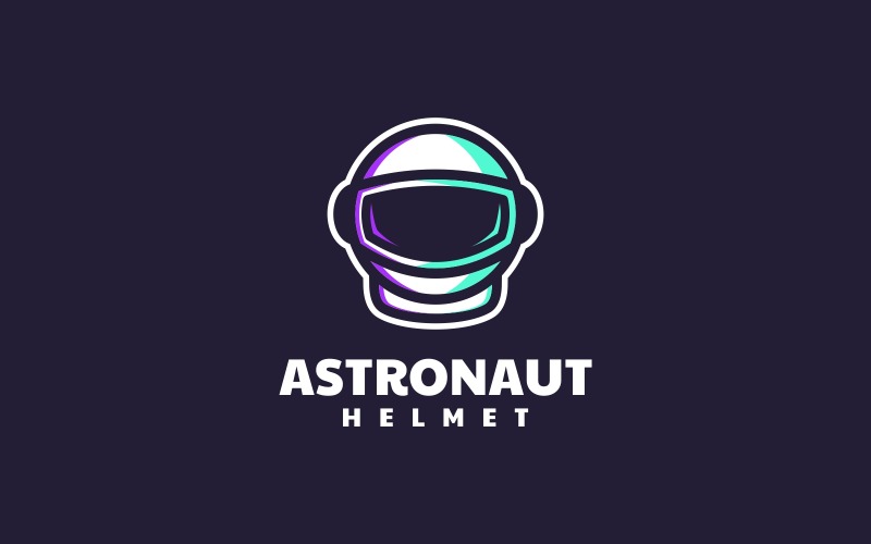 Astronaut Helmet Simple Logo Logo Template