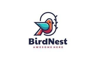 Bird Nest Simple Mascot Logo