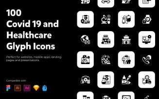 Covid19, Medical and Healthcare Filled Icons Pack