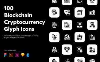 Cryptocurrency and Digital Currency Solid Vectors Set