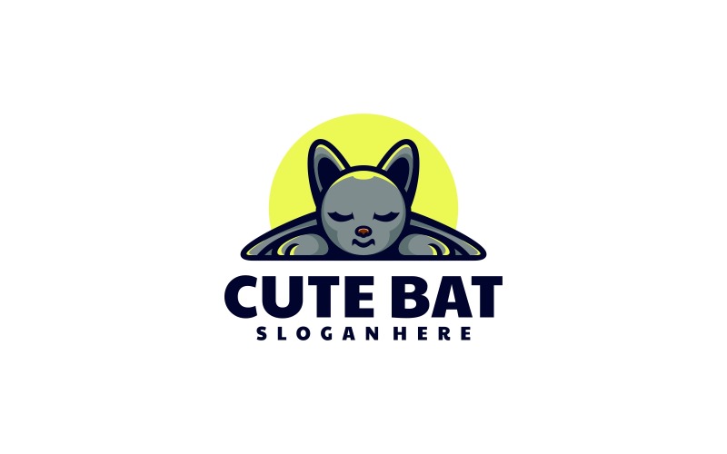 Cute Bat Simple Mascot Logo Style Logo Template