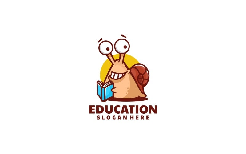 Education Snail Cartoon Logo Logo Template
