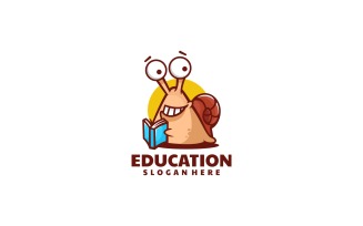 Education Snail Cartoon Logo