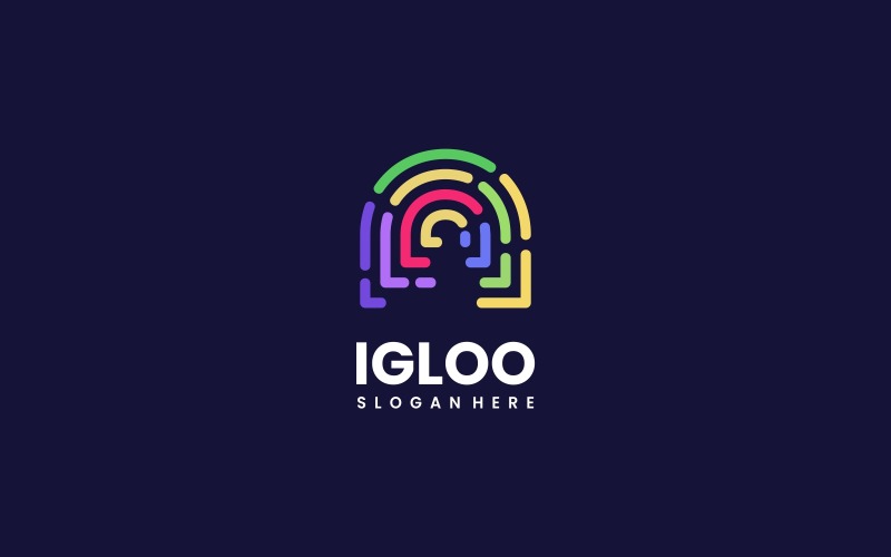 Igloo Line Colorful Logo Style Logo Template