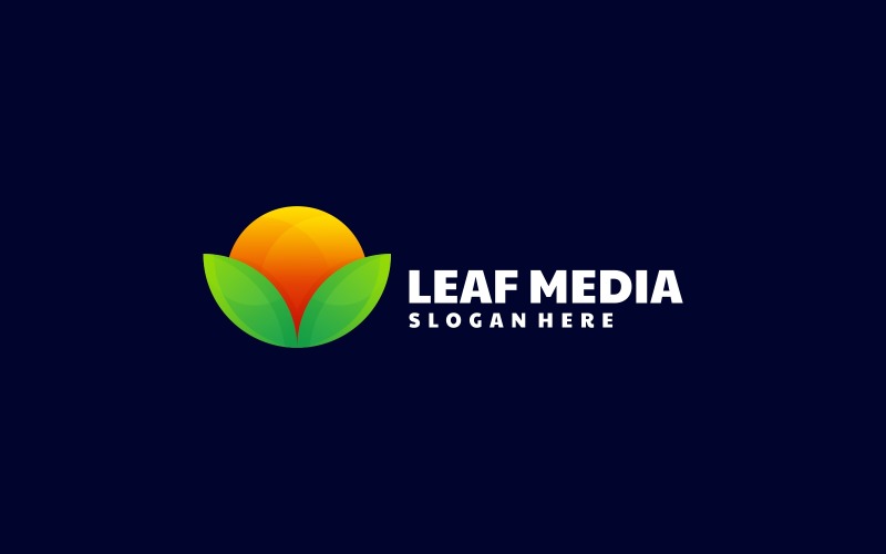 Leaf Media Gradient Logo Style Logo Template
