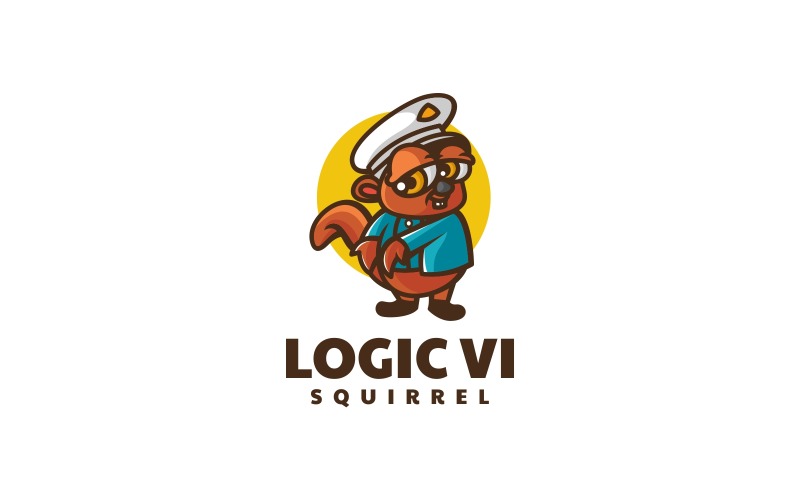Logic Squirrel Cartoon Logo Logo Template
