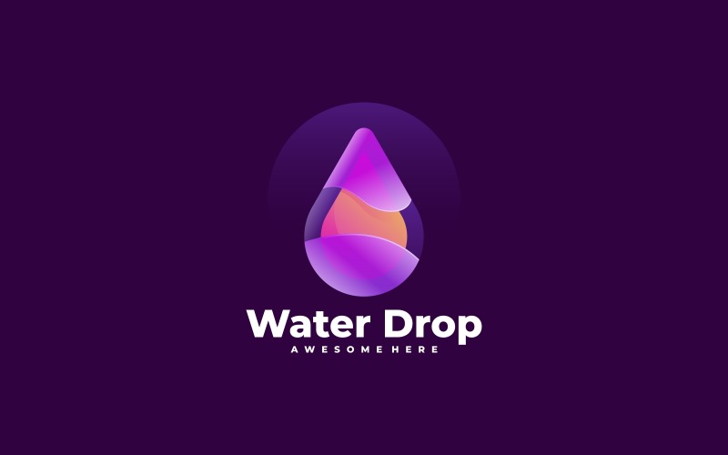 Water Drop Gradient Logo Style Logo Template