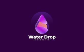 Water Drop Gradient Logo Style