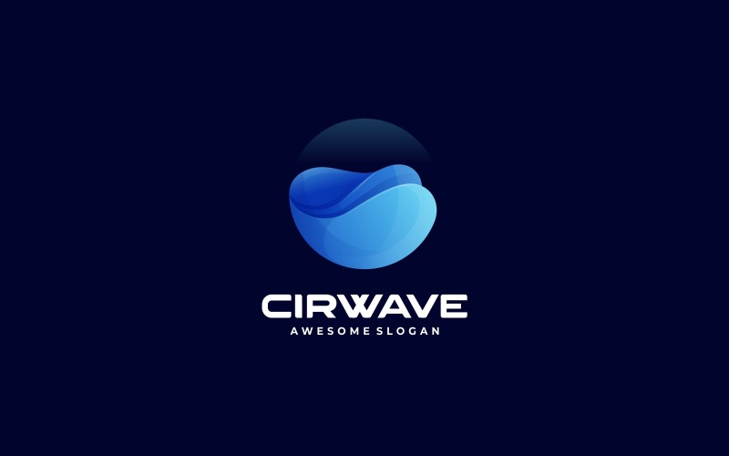 Circle Wave Gradient Logo Style Logo Template