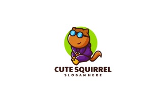 Cute Squirrel Mascot Cartoon Logo