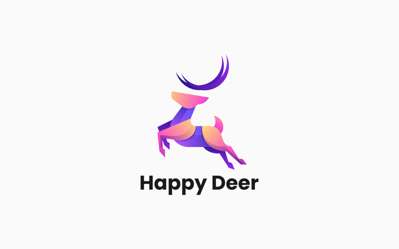 Deer Gradient Colorful Logo Design Logo Template