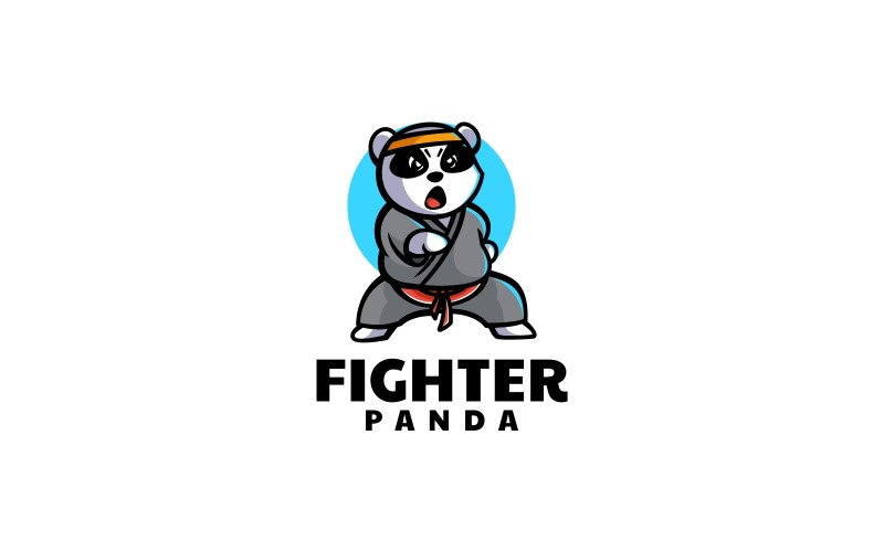 Fighter Panda Cartoon Logo Style Logo Template