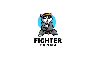 Fighter Panda Cartoon Logo Style