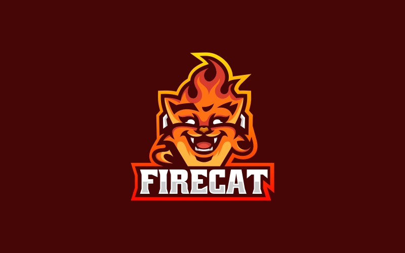 Fire Cat Sport and E-Sports Logo Logo Template