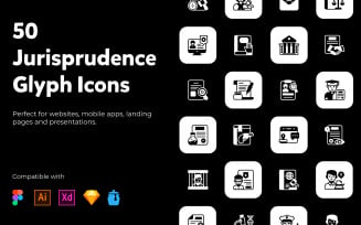 50 Jurisprudence Solid Icons Pack