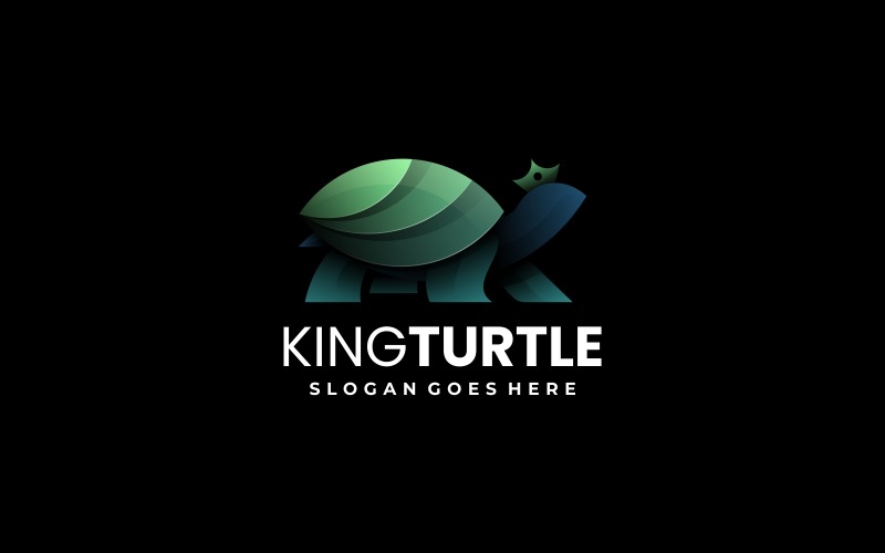 King Turtle Gradient Logo Logo Template