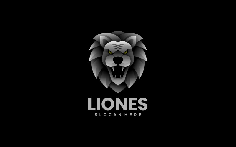Lion Head Gradient Logo Design Logo Template