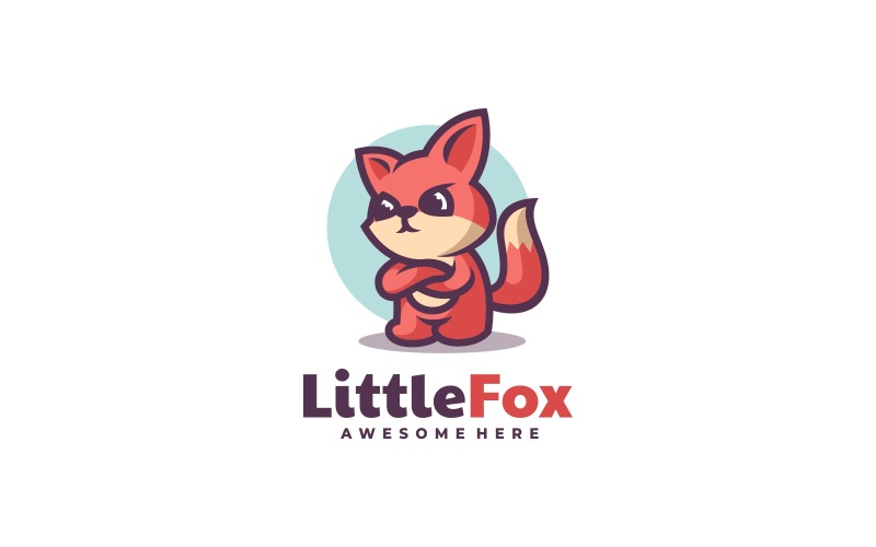 Little Fox Simple Mascot Logo Logo Template