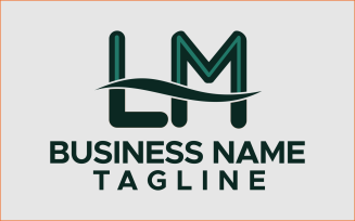L.M Letter Initial Custom Design Logo