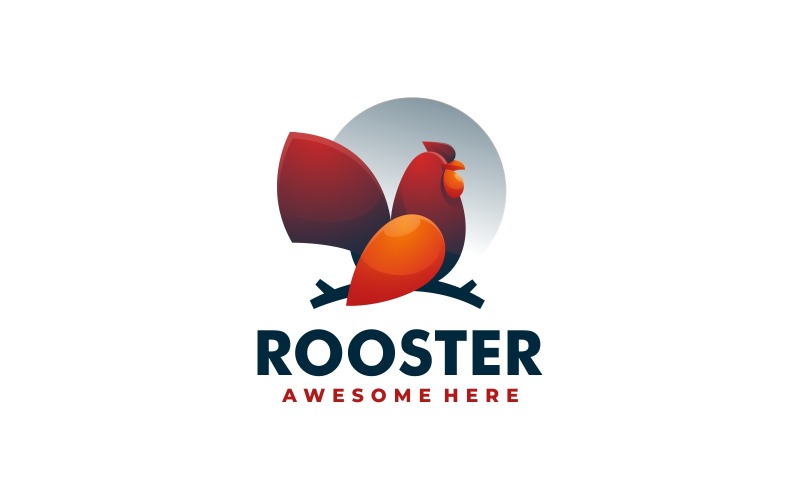 Rooster Gradient Color Logo Design Logo Template