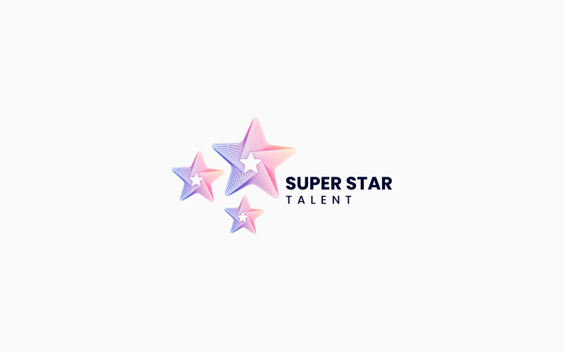 Super Star Line Gradient Logo Logo Template