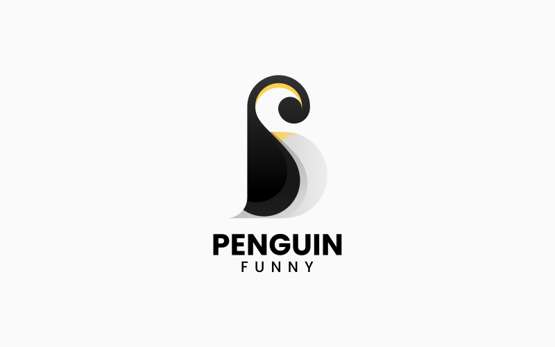 Vector Penguin Gradient Logo Logo Template