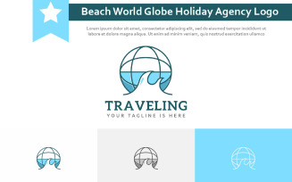 Beach Sea World Globe Tour Travel Holiday Vacation Agency Logo