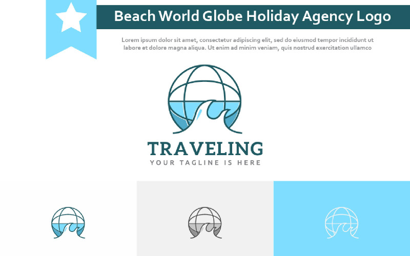 Beach Sea World Globe Tour Travel Holiday Vacation Agency Logo Logo Template
