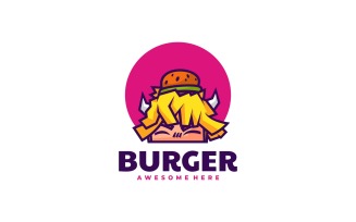 Burger Boy Mascot Cartoon Logo