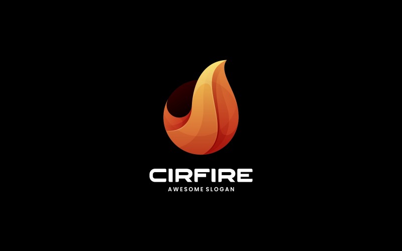 Circle Fire Gradient Logo Logo Template