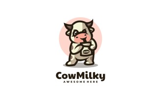 Cow Milk Simple Mascot Logo