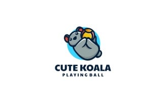 Cute Koala Cartoon Logo Design