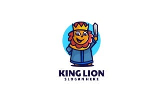 King Lion Mascot Cartoon Logo