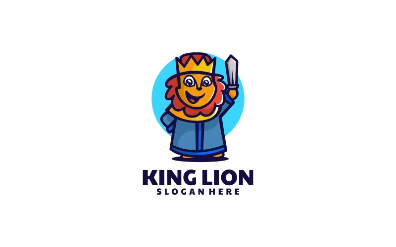 King Lion Mascot Cartoon Logo Logo Template