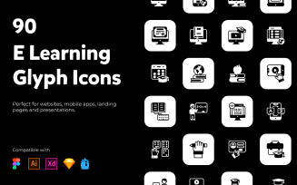 Online Education Glyph Icons Pack