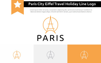Paris City Eiffel Tour Travel Holiday Vacation Agency Line Logo